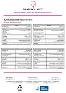 Specification 300 Micron Reflective Sheet